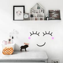 Kinderzimmer Wandtattoo SLEEPY EYES SMILE Wimpern von Urban ART Berlin