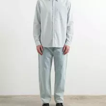 Edmmond Studios Sky Blue Striped Hemd Herren Plain Light Blue  von Edmmond Studios