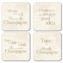 Leuchtende Untersetzer 4er Set - Time to drink Champagne