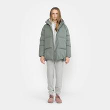 Selfhood Oversize Puffer Dustpetrol Damen Steppjacke Winterjacke graugrün von Selfhood