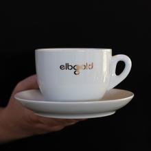 elbgold Tasse "Große Cafe Latte", weiß & gold (400ml) von Elbgold