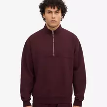 Colorful Standard Organic Quarter Zip Unisex Oxblood Red Dunkelrot  von Colorful Standard