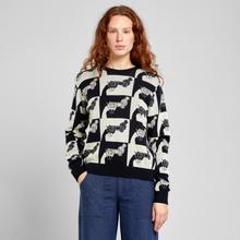 Dedicated Arendal Sweater Damen Pullover schwarz weiß von Dedicated
