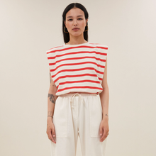 By-Bar Diede Stripe Top Damen weiß-rot von by-bar