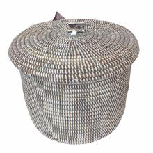 EA-Deco Korb mit Deckel L natur/weiß von EA Deco