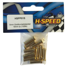 H Speed 5mm Goldkontaktstecker 18mm (10Stk) HSPP015 von HSpeed