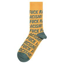 Dedicated Socks Sigtuna Fuck Racism Pattern Honey Yellow Socken Unisex gelb-grün von Dedicated