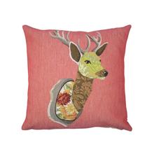 Kissen Gobelin Hirsch Rosa 33x33cm von Mars & More