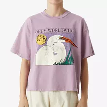 Obey Stork Raegan Classic T Shirt Damen mauve von OBEY