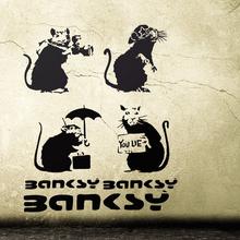 BANKSY RATS 4er Geschenk Wandtattoo Laptop Sticker  von Urban ART Berlin