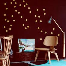 Wandsticker Punkte GOLD 90er Set POLKA DOTS Kreise 