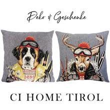 Kissen Hirsch Ski Freunde 45x45 Gobelin m. Füllung von TEAM TIROL