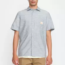 Revolution gestreiftes Kurzarm Hemd Herren blau von Revolution