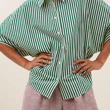 By-Bar Sunny Stripe Blouse Evergreen Damen Bluse grün weiß von by-bar