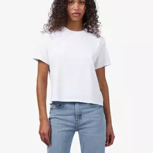 Colorful Standard Organic Boxy Crop Tee Optical White Damen T-Shirt weiß von Colorful Standard