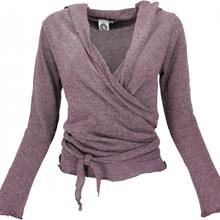 Wickelshirt, Baumwollstrick Pullover, Wickeljacke - altrosa von Guru